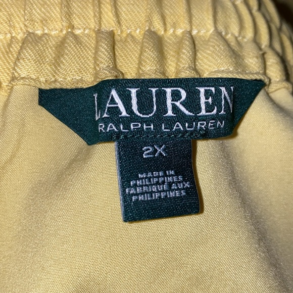 Lauren Ralph Lauren Linen blend Yellow Skirt with Asymmetrical Hem. Plus Size 2X - Picture 3 of 5